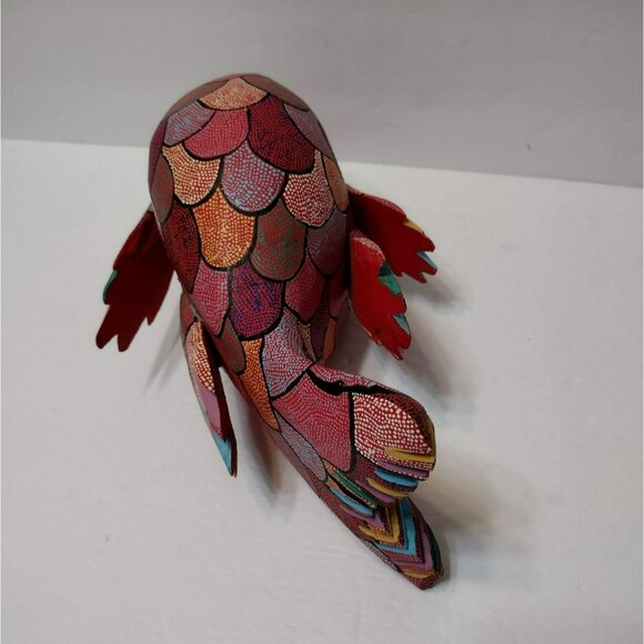 Pepe Santiago Oaxacan Alebrije Folk Art Fish Statue, Hand Painted Wood Carving - Picture 3 of 12